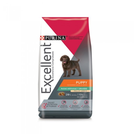 Purina Excellent Cachorro Razas Medianas y Grandes x 15 kg